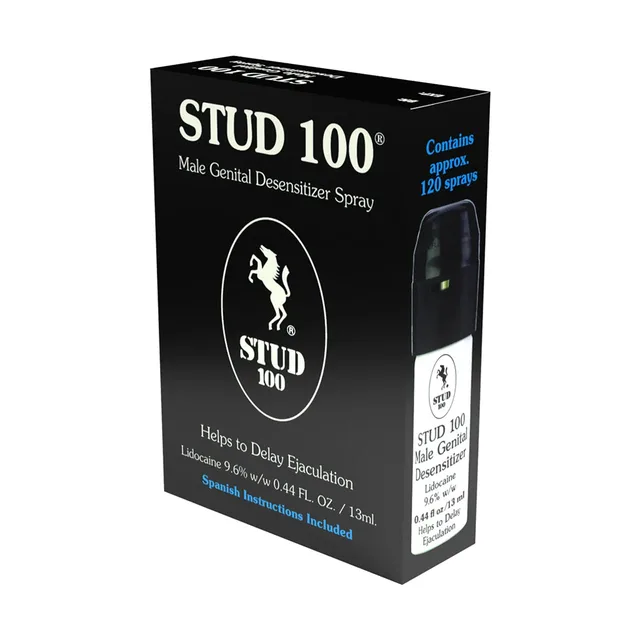 Stud 100 black display box with blue side panel