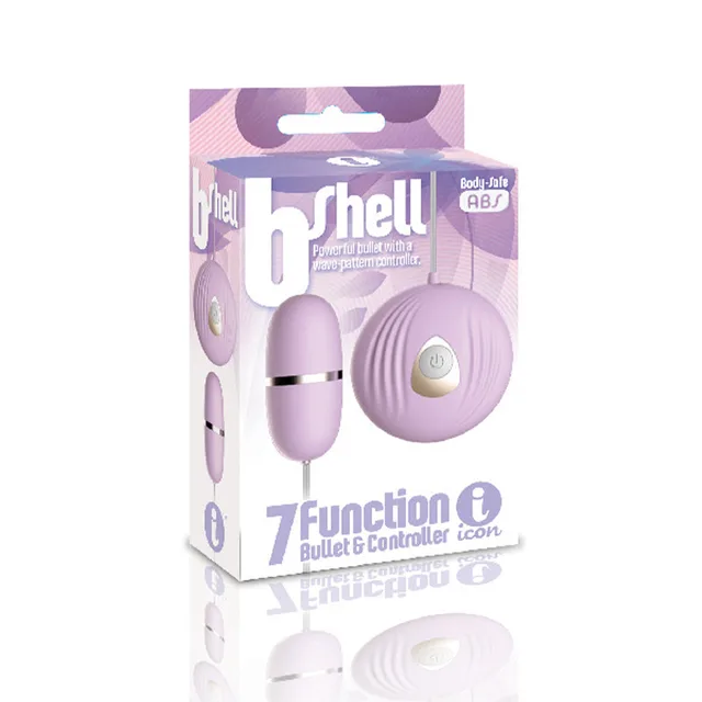 Purple b-Shell egg bullet and shell controller pictured on retail box