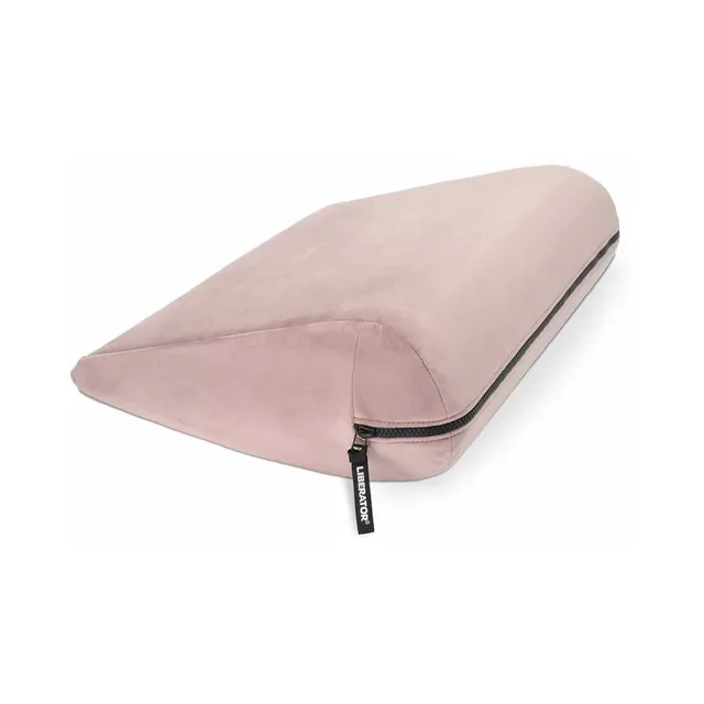Rose Liberator Jaz wedge-shaped positioning pillow with black zipper trim