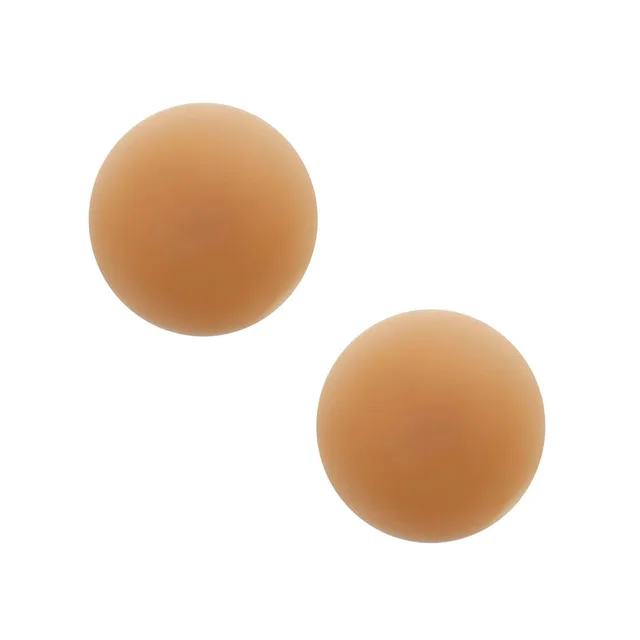 Pair of round mocha Neva Nude Yummy silicone pasties