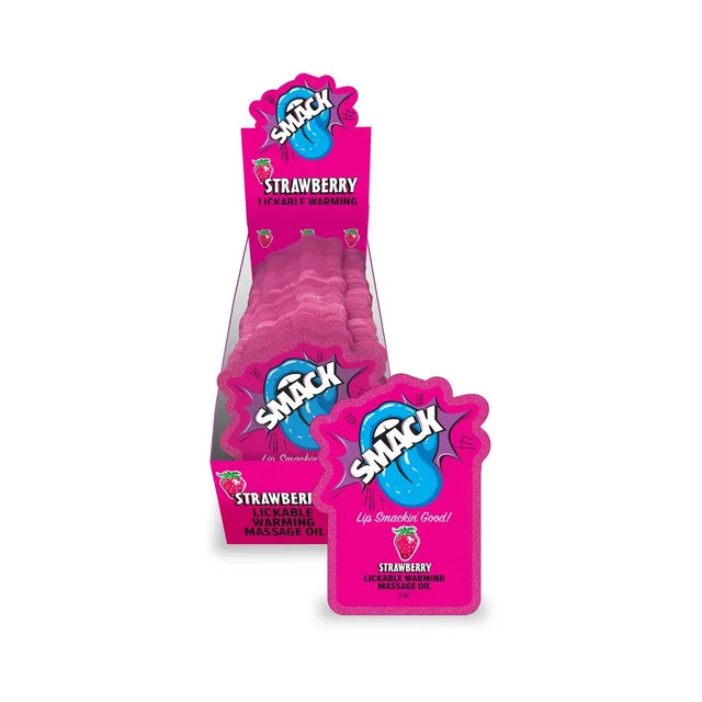 Strawberry Smack 36-count massage oil pouch display