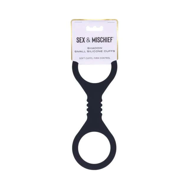 Small black Sportsheets Shadow silicone figure-8 cuffs