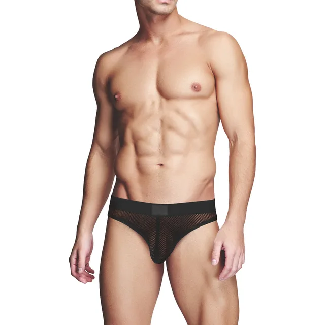 Front view of Prowler RED black mesh brief size 2XL