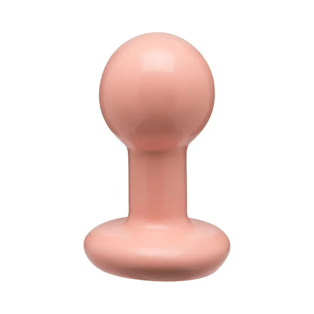 Doc Johnson Classic Round small cream plug upright isolated view