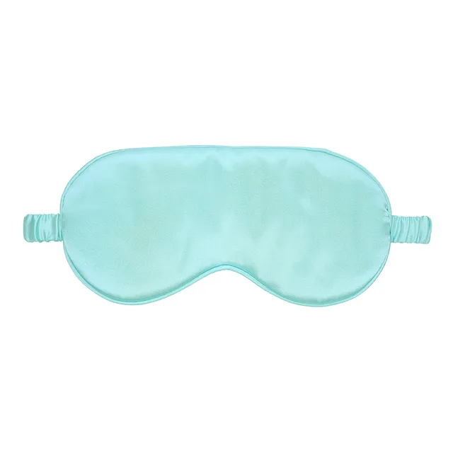 Front view of powder-blue Ouch satin blindfold