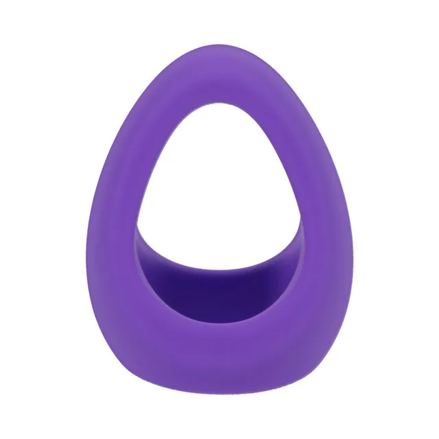 Front view of purple triangular Stirrup ring