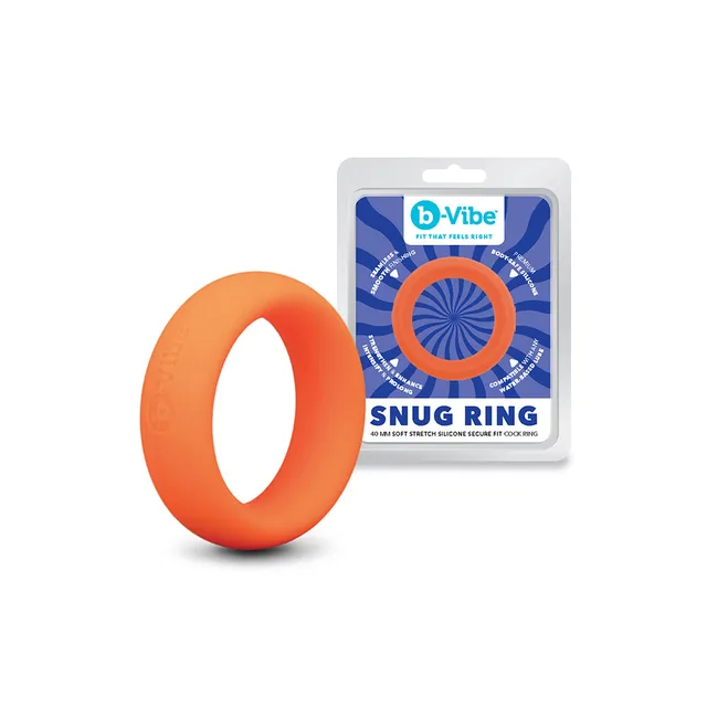 b-Vibe Snug Ring 40mm orange C-ring with retail package