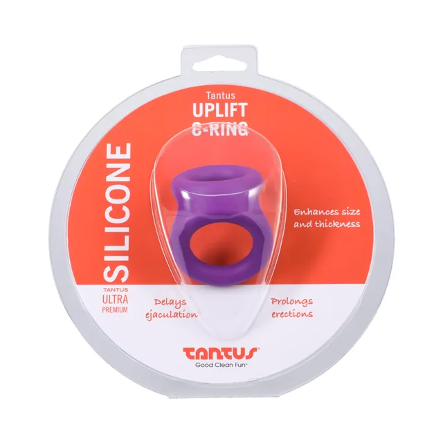 Tantus Uplift Lilac silicone C-ring retail package