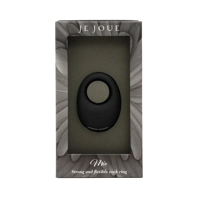 Black Je Joue Mio vibrating cock ring in retail packaging
