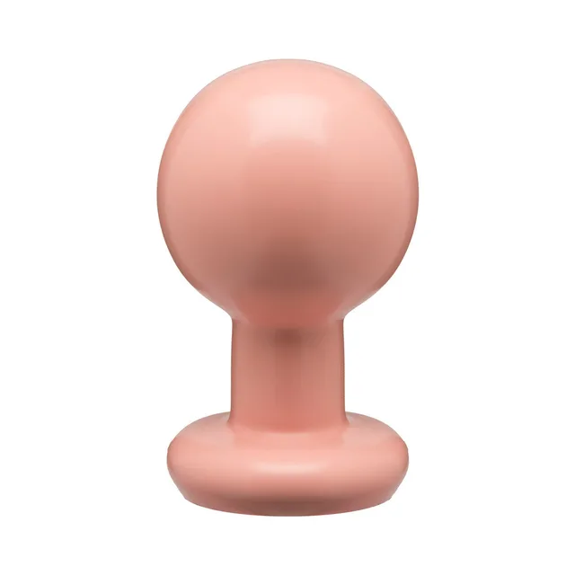 Doc Johnson Classic Round large cream plug upright isolated view