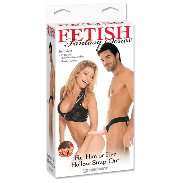 Fetish Fantasy six-inch beige hollow strap-on in tall white box