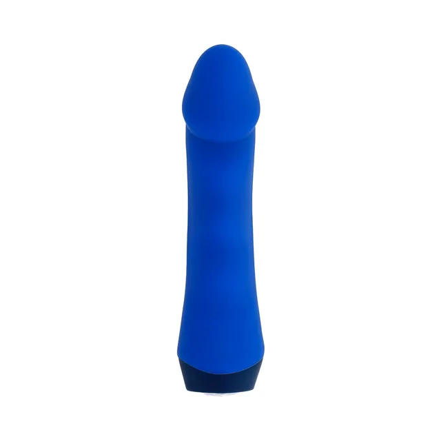 Selopa Blue Banger blue vibrator front view with curved rounded head