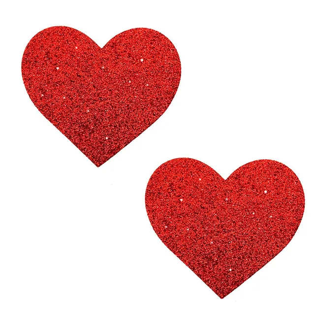 Pair of red glitter Neva Nude heart pasties