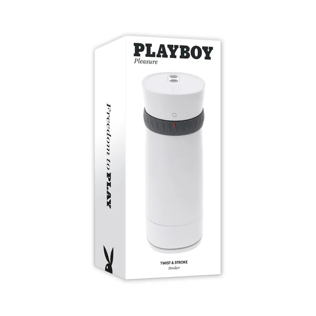 Playboy Twist and Stroke Frost white stroker pictured on tall box