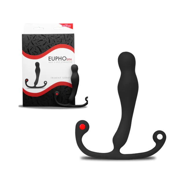 Aneros Eupho Syn Trident stimulator beside retail box