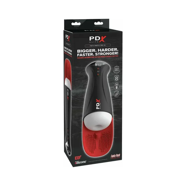 PDX Elite Fap-O-Matic Pro XL white stroker in black box