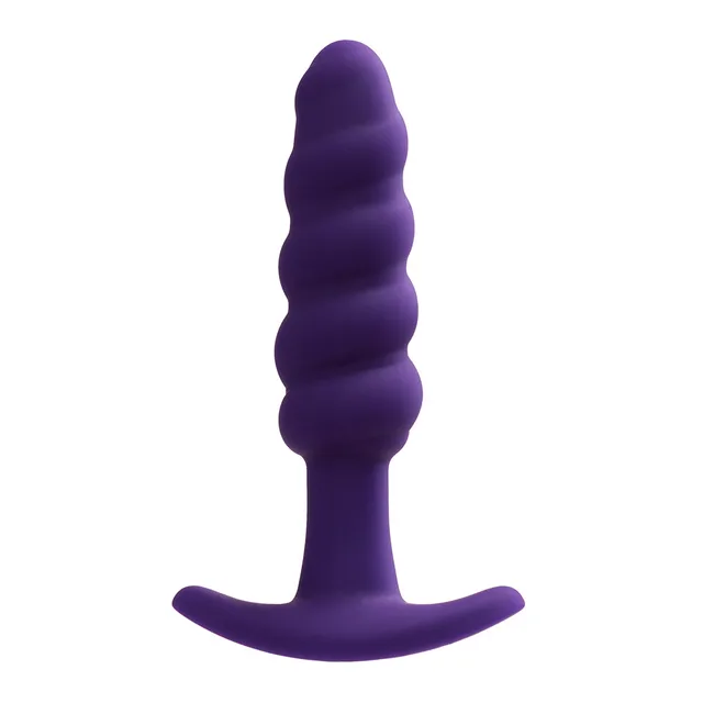 Front view of purple Twist spiral-ribbed shaft