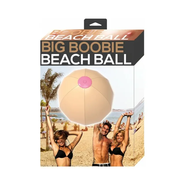 Hott Products Big Boobie Beach Ball black white retail carton with beach scene