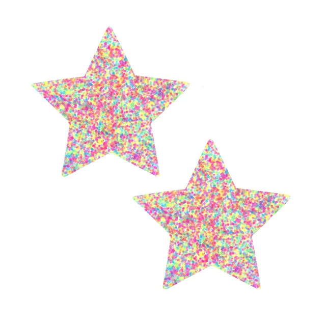 Pair of multicolor rainbow glitter Neva Nude star pasties