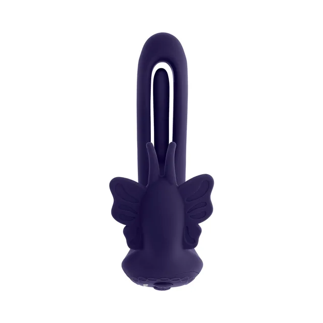 front view of purple Lord of the Wings with butterfly-shaped base