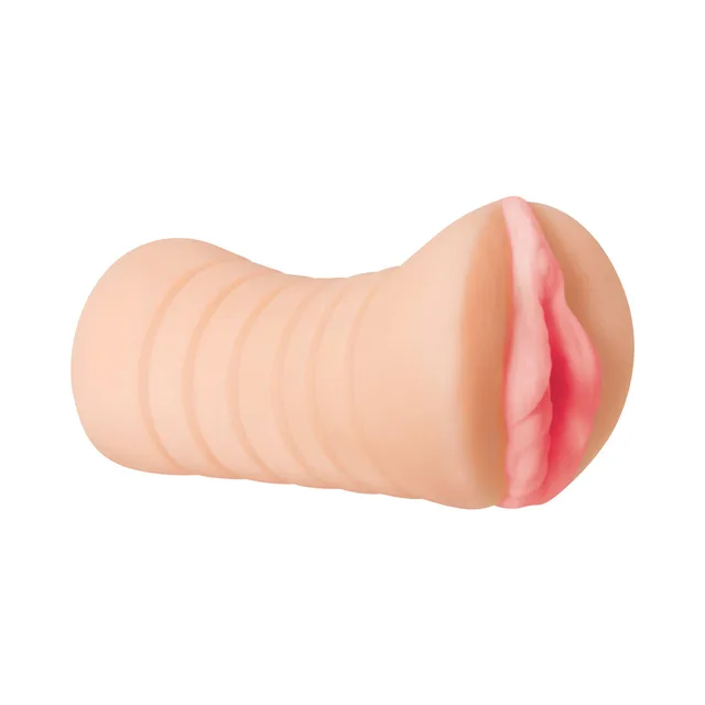 Lisa Ann beige stroker with broad horizontal outer ribs