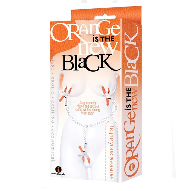 Orange Is The New Black Clamps and Chain silver chain set in orange white retail package