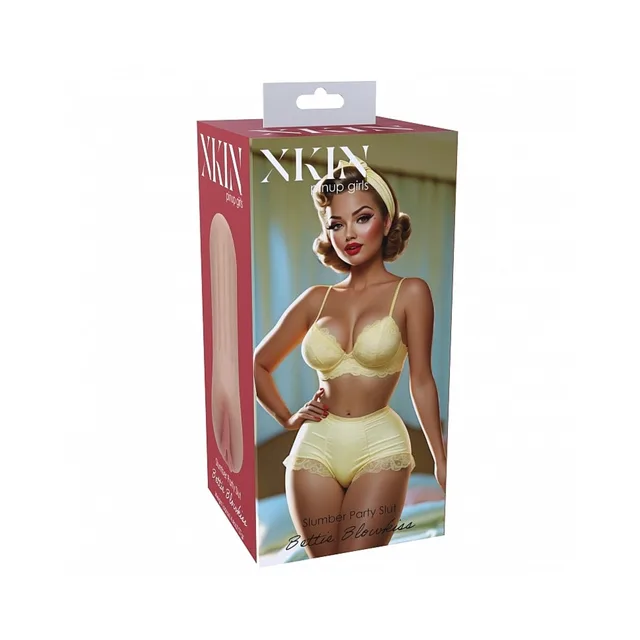 Xkin Bettie Blowkiss tan stroker box with vintage brunette art