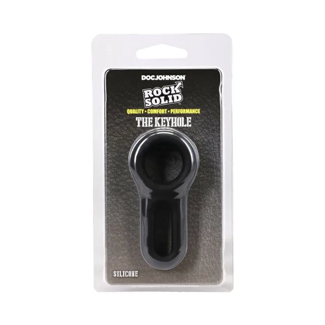 ROCK SOLID Keyhole black silicone C-ring front retail package