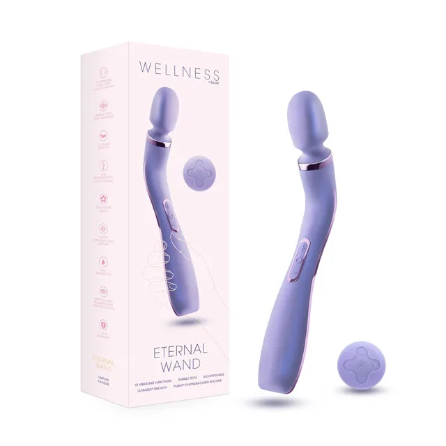 lavender Wellness Eternal Wand with round remote and tall white box