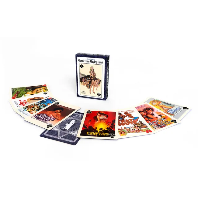 Classic Porn Playing Cards fanned around the deck box