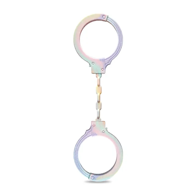 Two pastel circular WINX silicone cuffs joined by short linked connector