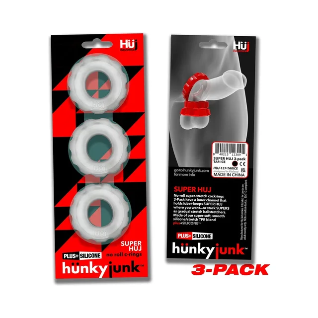 SuperHuj Clear Ice three-pack front and rear packaging
