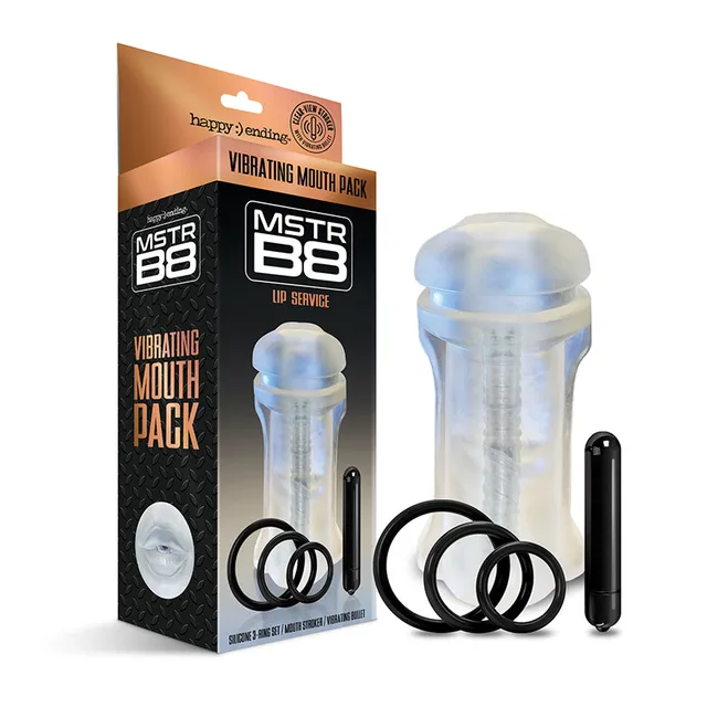 Mstr B8 Lip Service package with clear sleeve, bullet and rings