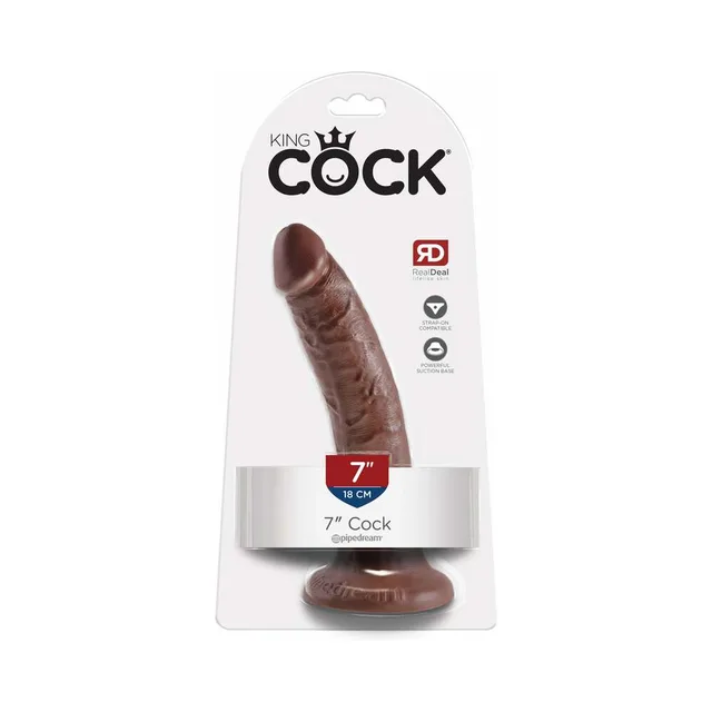 Pipedream King Cock 7-Inch Brown Dildo retail card front