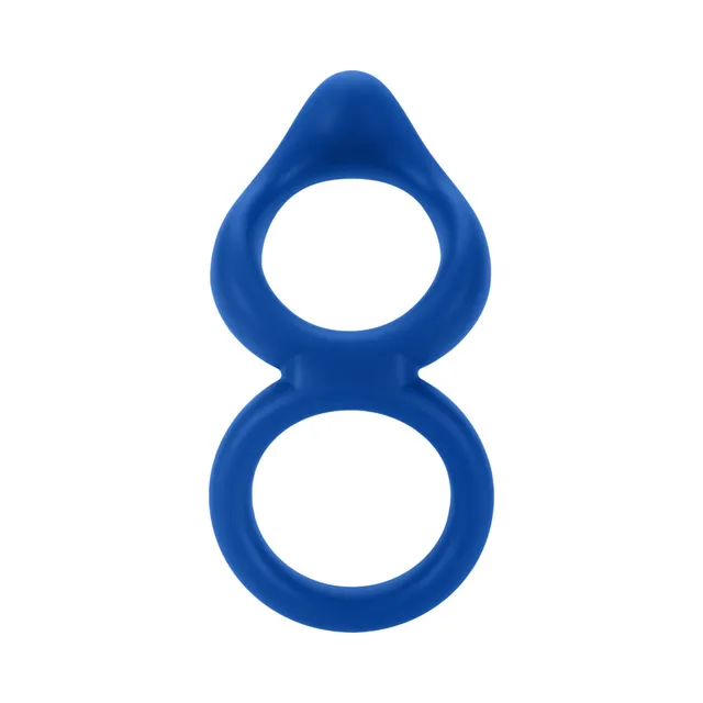 Front view of blue F-88 figure-eight silicone ring