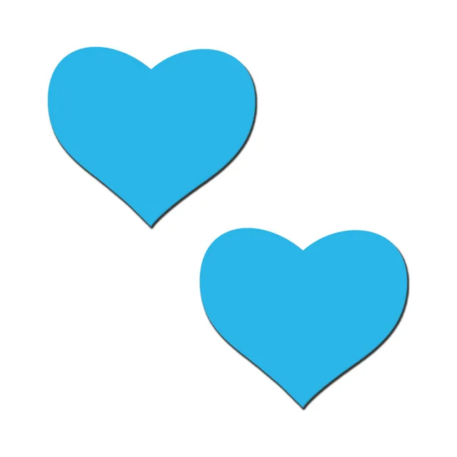 Pastease pair of turquoise glow-in-the-dark heart vinyl pasties
