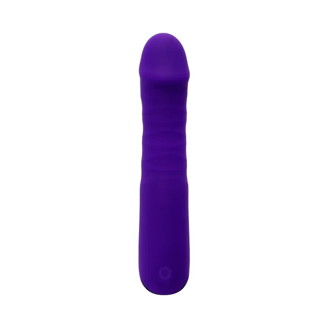 Selopa Ambition purple thrusting vibrator straight front view with rounded head