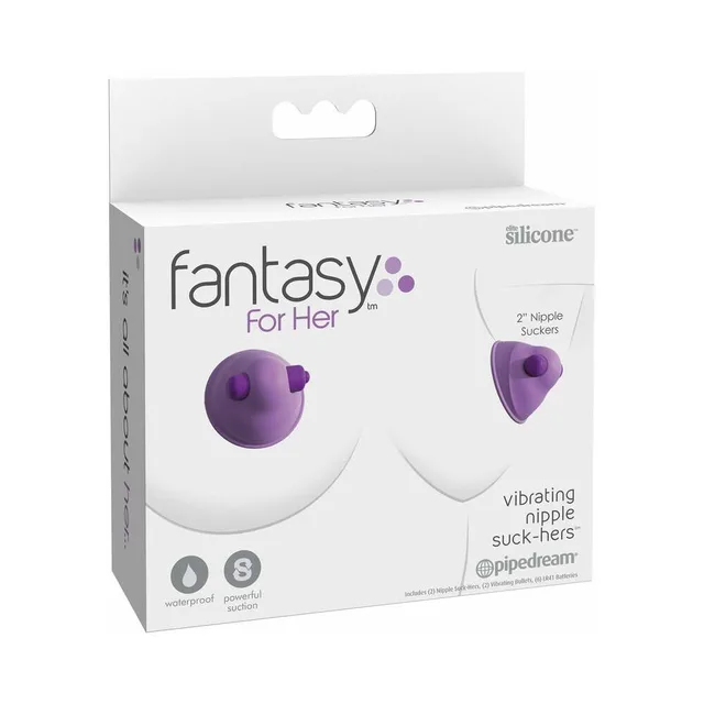 Fantasy for Her purple vibrating nipple cups retail box