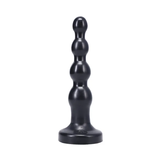 Tantus Ripple Large onyx black beaded dildo on flared base