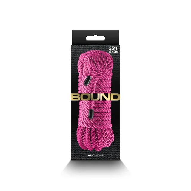 Bound 25-foot pink rope in black retail box