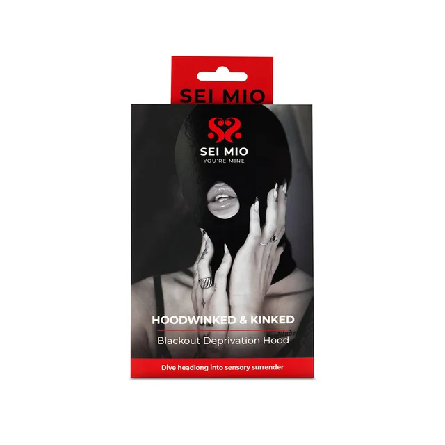 SEI MIO Hoodwinked blackout hood in black retail package