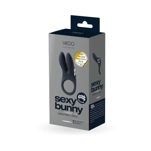 Black VeDO Sexy Bunny vibrating C-ring retail box