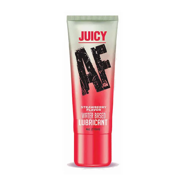 Juicy AF Strawberry 4 oz silver and red squeeze tube
