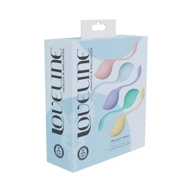 Shots LoveLine PelviFit Stem five-weight Kegel kit box