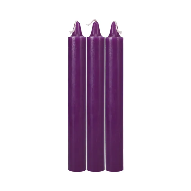 Doc Johnson Japanese Drip Candles three loose purple wax candles