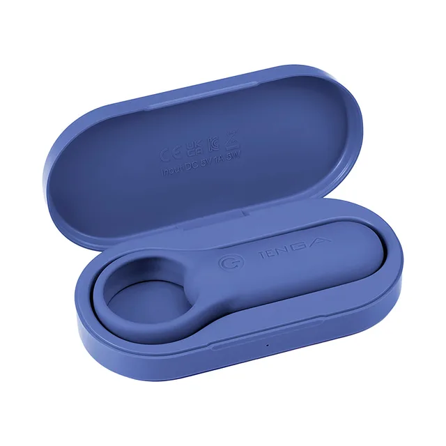 TENGA paiRING Plus indigo resting inside open oval case