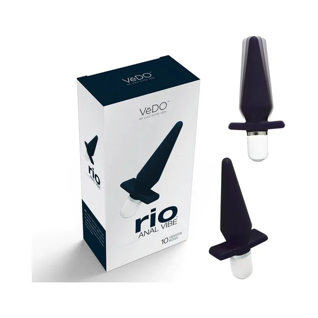 VeDO Rio Just Black Anal Vibrator with white gray retail box