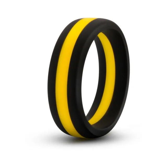 Blush Performance Go Pro black-and-gold ring upright angle showing black outer band and colored center stripe