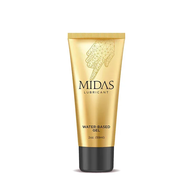 Gold Midas water-based gel 2 oz squeeze tube with black cap