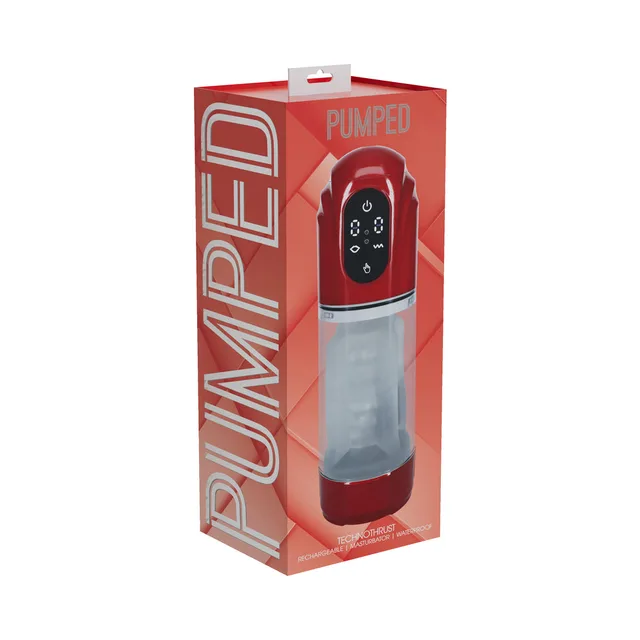 Shots PUMPED TechnoThrust red automatic stroker retail box